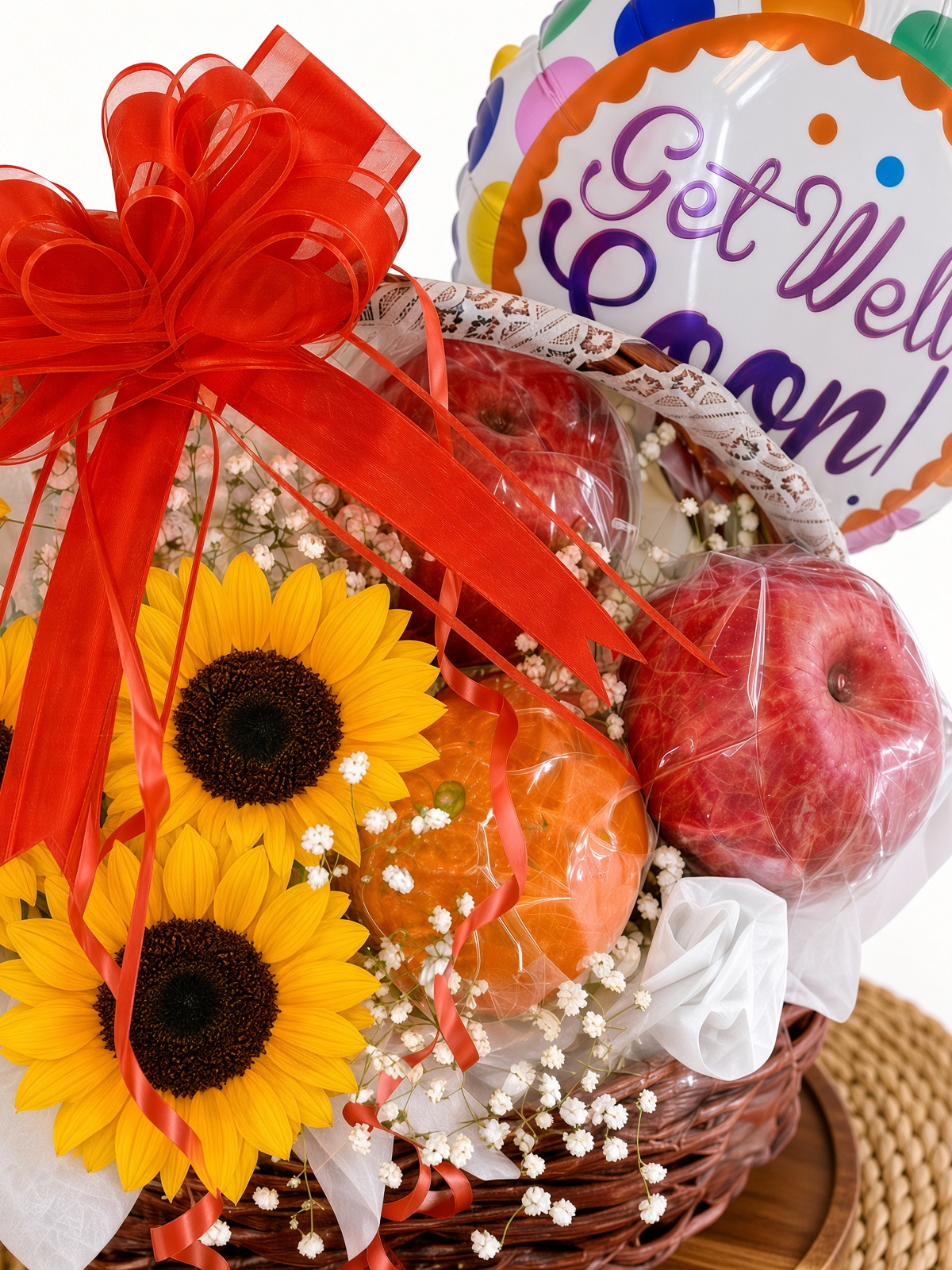 Get Well Soon Sunflower Fruit Basket | Fresh Flowers & Fruits - Image 2