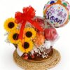 Get Well Soon Sunflower Fruit Basket | Fresh Flowers & Fruits