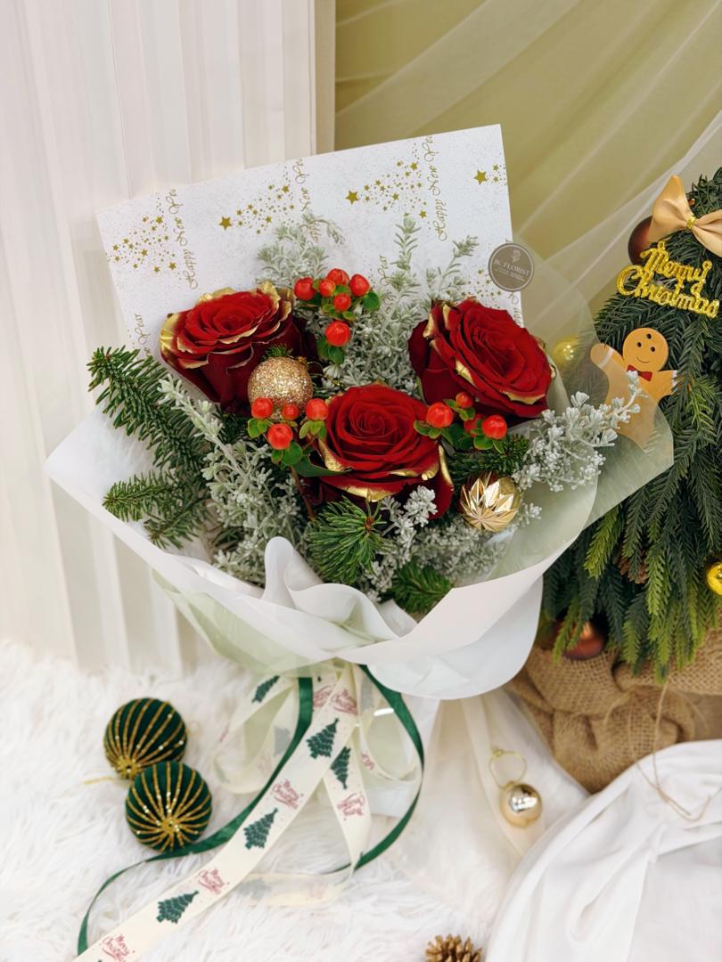 Golden Christmas Noel (Fresh flower)