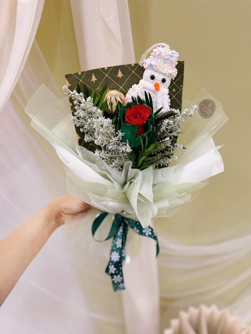 Jolly Christmas Snowman (Fresh flower) - Image 2