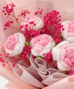 Crochet Bouquet Roselle Rose - Image 3