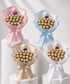Ferrero Rocher Bouquet with Plush Teddy | Chocolate Gift Bouquet