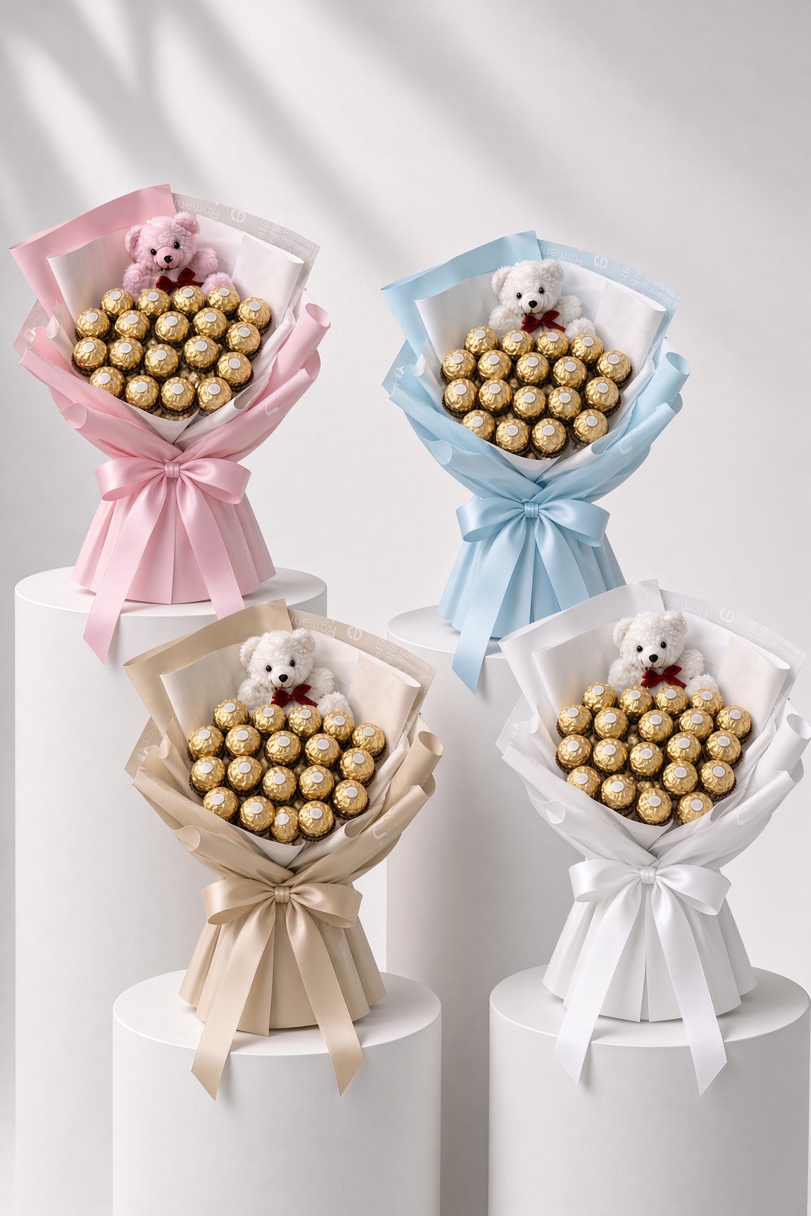 Ferrero Rocher Bouquet with Plush Teddy | Chocolate Gift Bouquet