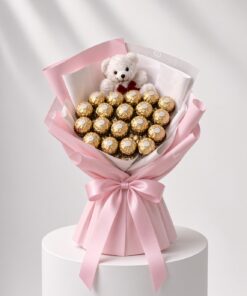 Ferrero Rocher Bouquet with Plush Teddy | Chocolate Gift Bouquet - Image 2