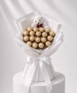Ferrero Rocher Bouquet with Plush Teddy | Chocolate Gift Bouquet - Image 3
