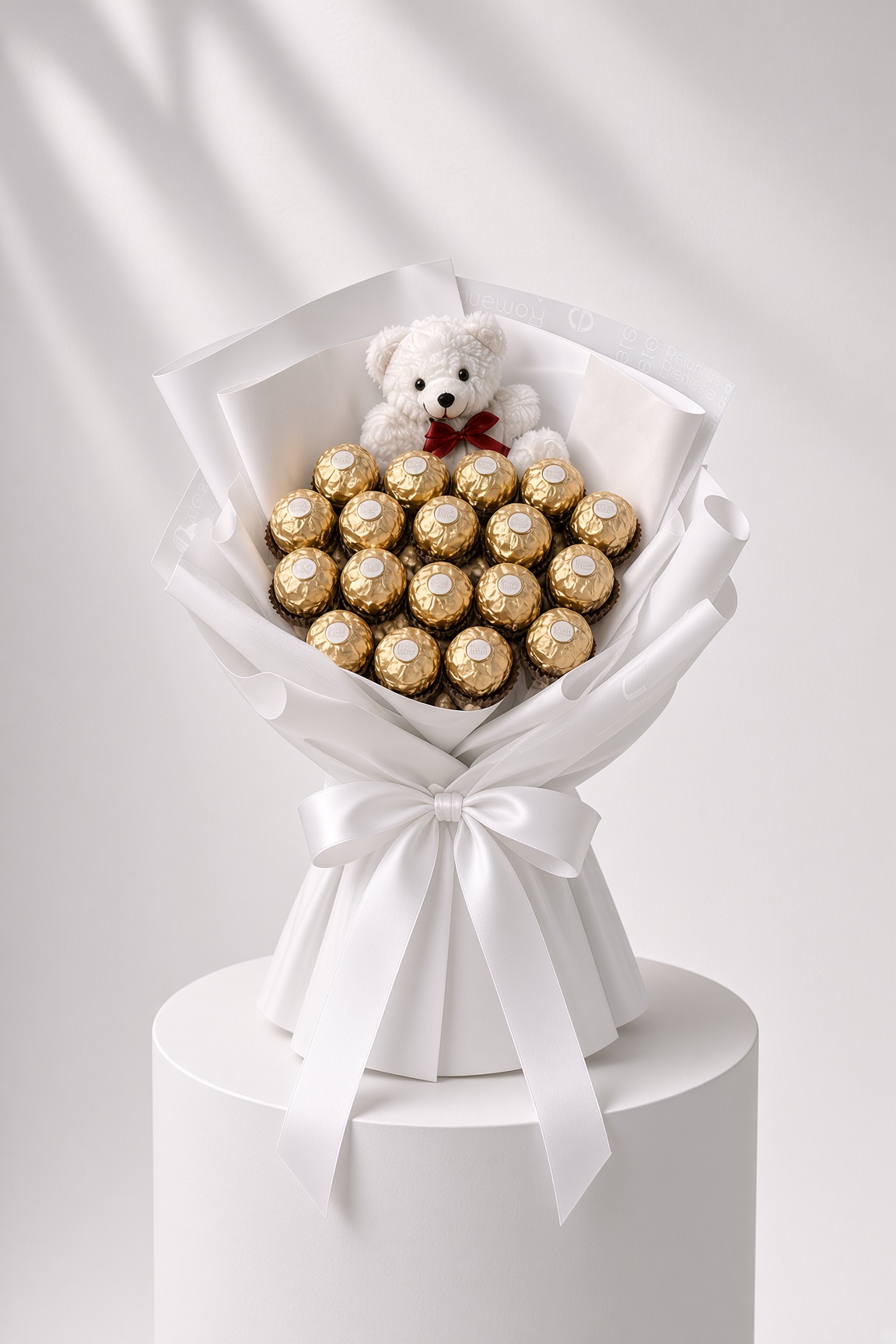 Ferrero Rocher Bouquet with Plush Teddy | Chocolate Gift Bouquet - Image 3
