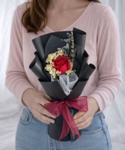 Single Rose Black (Soap Flower)