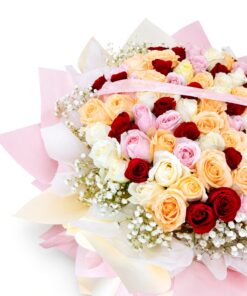 99 Mixed Rose Bouquet Pastel Dreams - Image 3