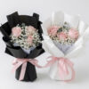 Pink Rose with Baby Breath Bouquet | 3 Stalks Rose Bouquet