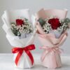 Single Rose with Baby Breath Bouquet | Single Stalk Rose Bouquet