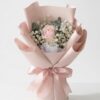 Single Pink Rose Bouquet with Baby Breath