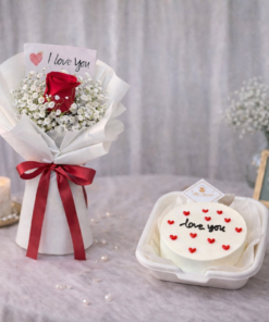 ILY Rose & ILY Cake (Fresh Flower)