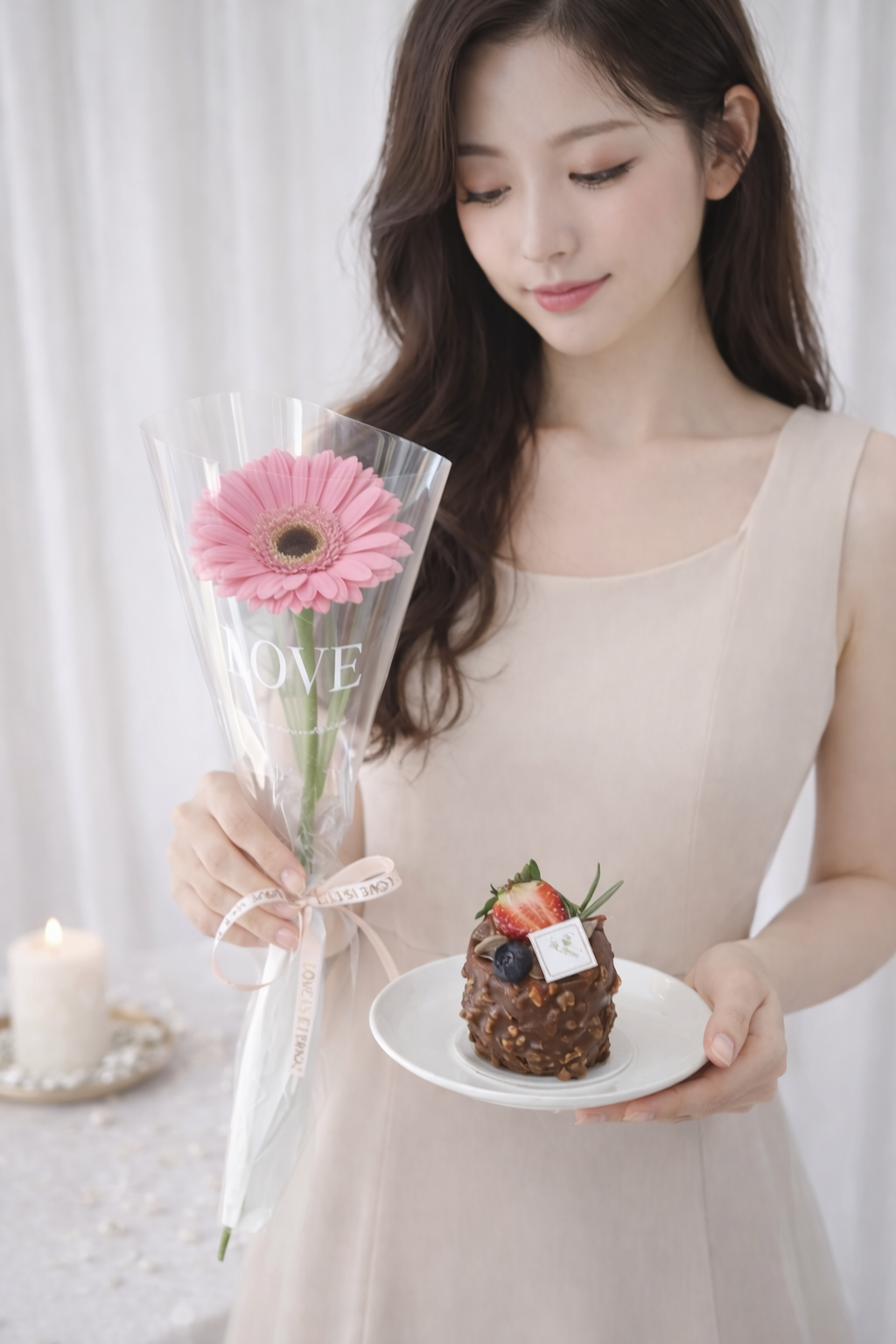 Daisy & Chocolate Fudge (Fresh Flower)