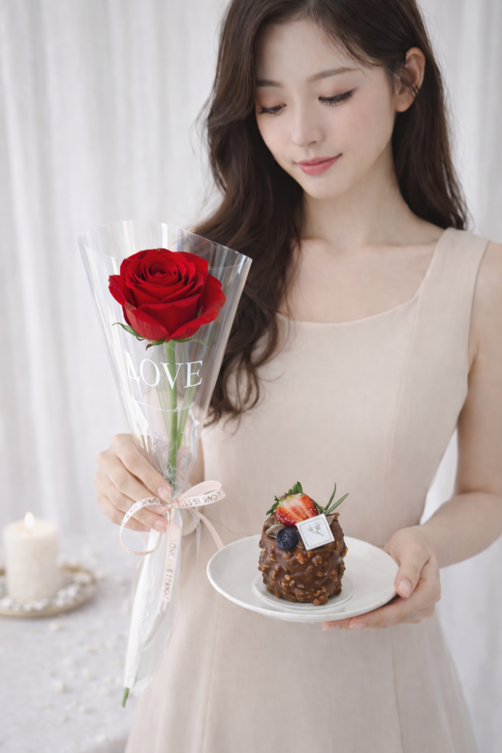 Rose & Chocolate Fudge (Fresh Flower)