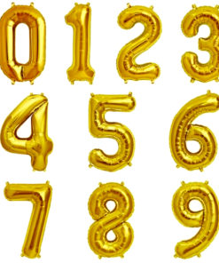 Gold 16 Inch Foil Balloon Numbers (Air)