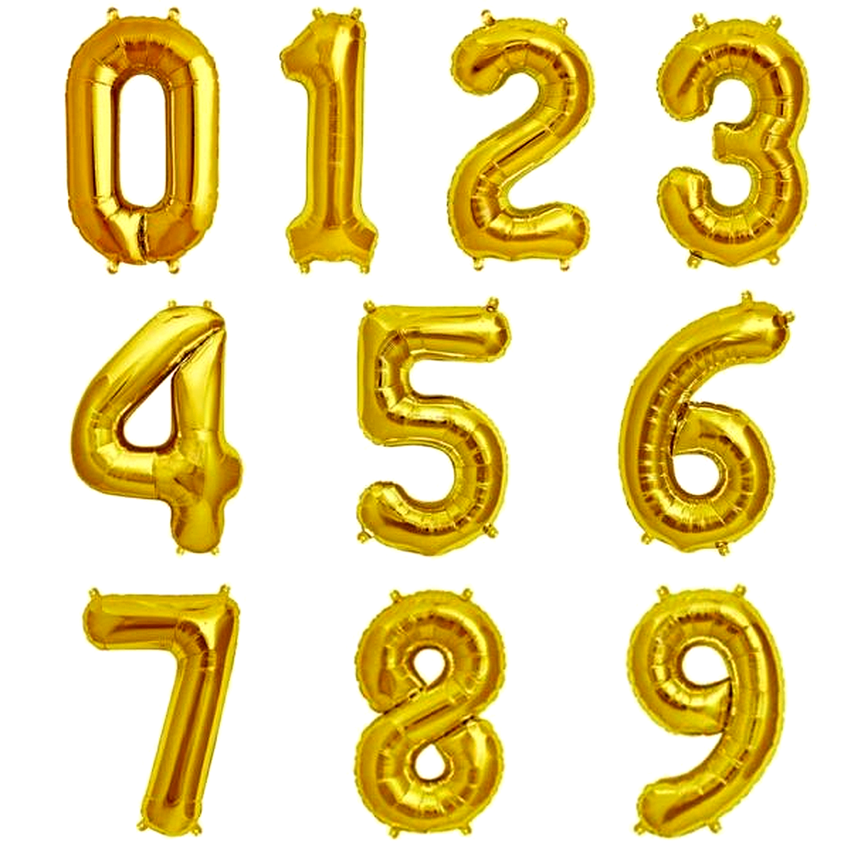 Gold 16 Inch Foil Balloon Numbers (Air)
