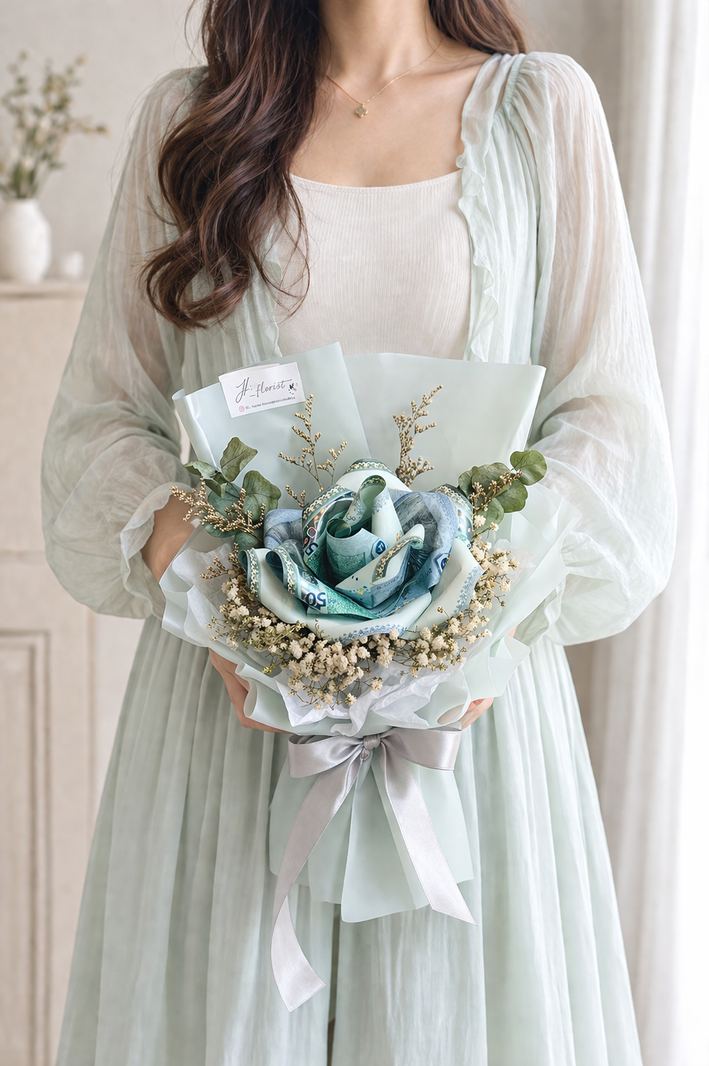 Mint Luxe Bloom (Money Bouquet)