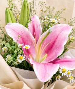 Soft Pink Lily Bouquet | Single Stalk - Image 2
