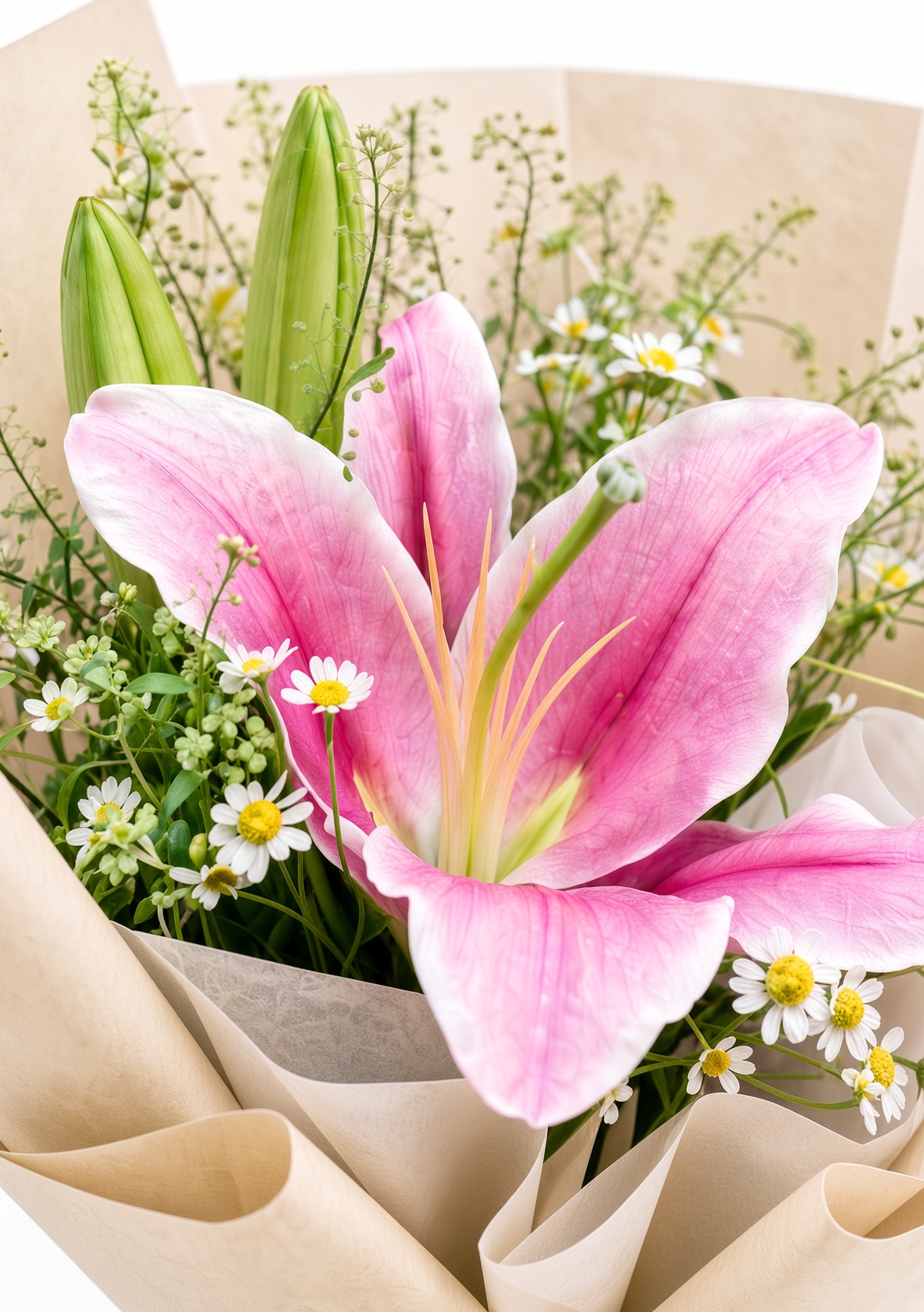 Soft Pink Lily Bouquet | Single Stalk - Image 2