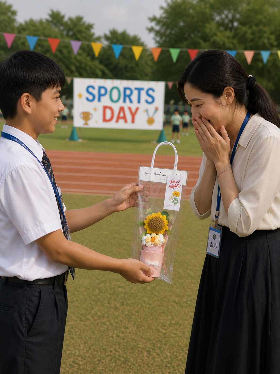 Teacher’s Day Gift Bouquet Crochet Sunflower - Image 2