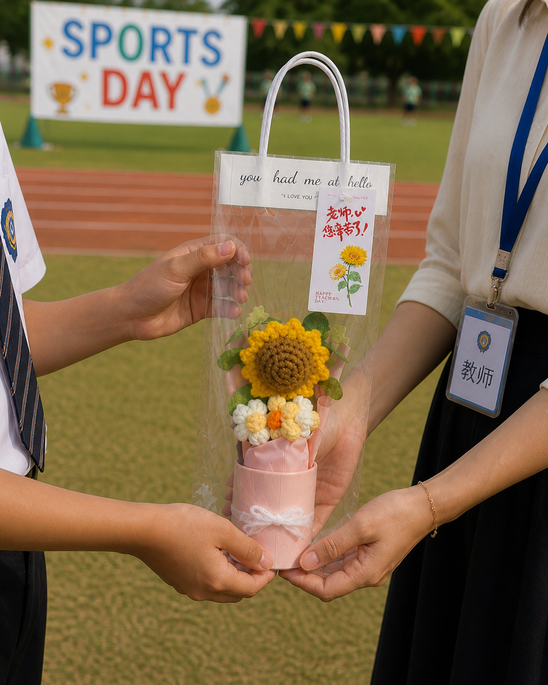 Teacher’s Day Gift Bouquet Crochet Sunflower