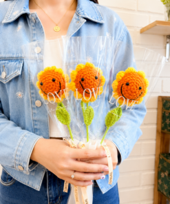 Teacher’s Day Bouquet Crochet Cute Smiley