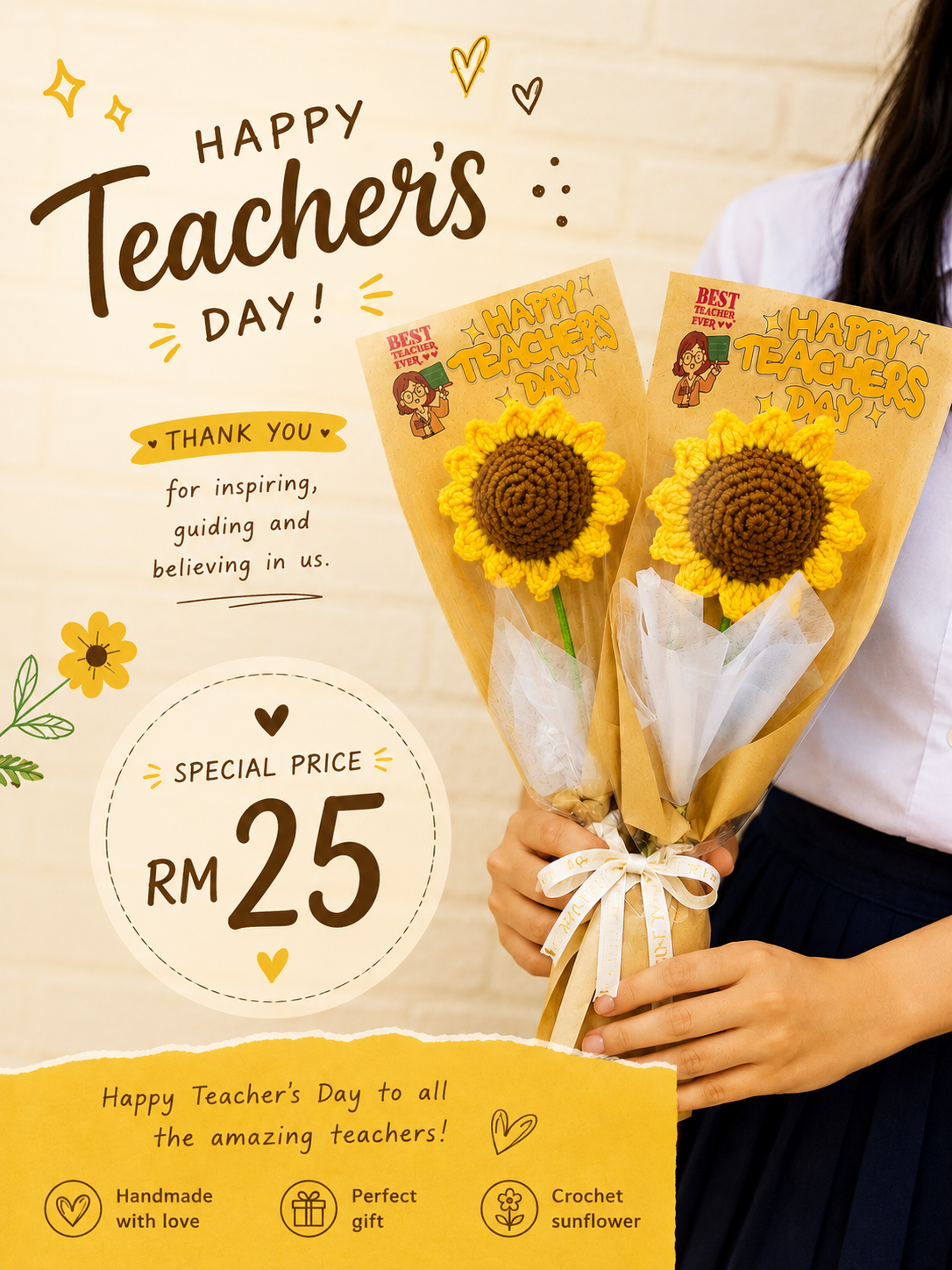 Teacher’s Day Bouquet Crochet Fiesta