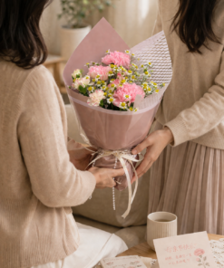 Pink Carnation Bouquet Sweet Blush - Image 3