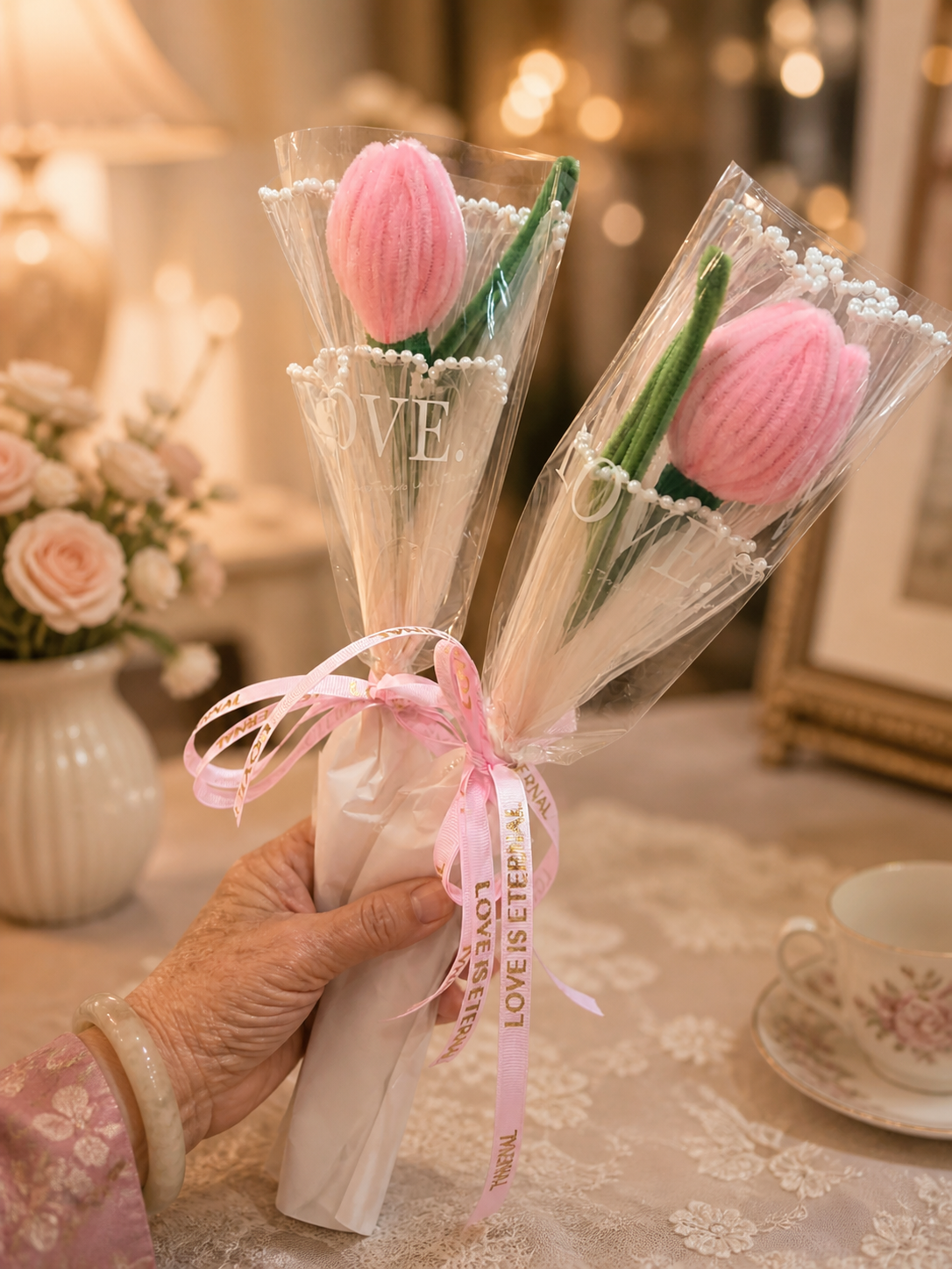 Chenille Bouquet Single Tulips - Image 3