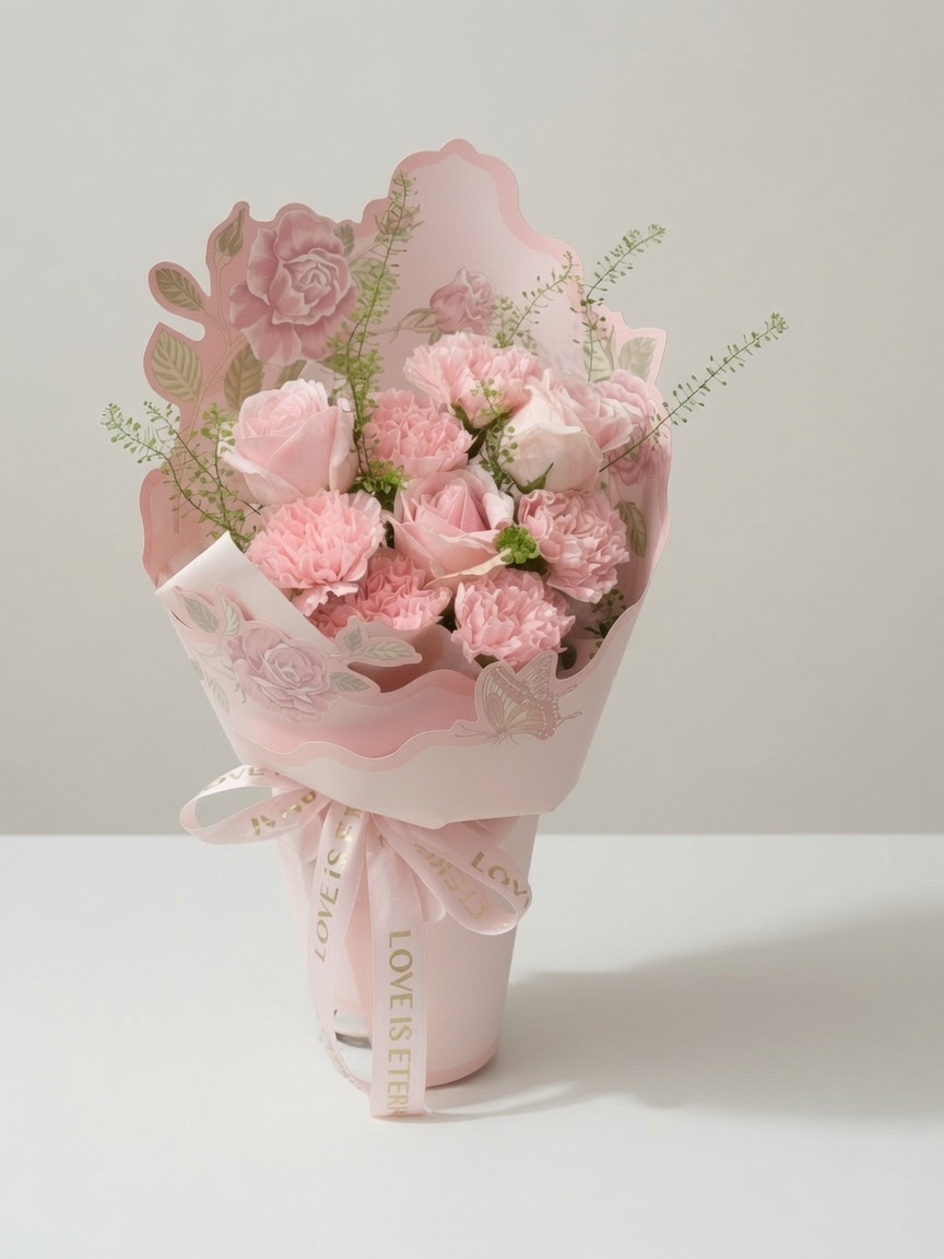 Pink Rose Carnation Bouquet Blush Bloom