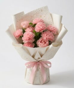 Pink Rose Carnation Bouquet Unique Blush