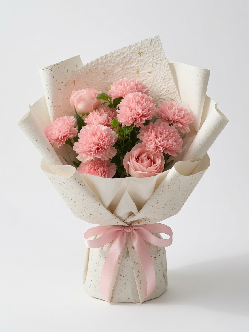 Pink Rose Carnation Bouquet Unique Blush