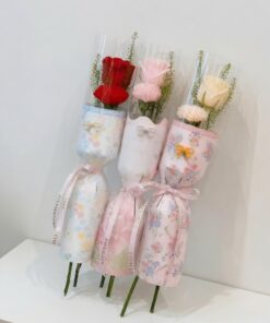 Rose Carnation Bouquet Blush Duo