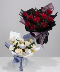 White Red Rose Bouquet | Premium Gift Bouquet