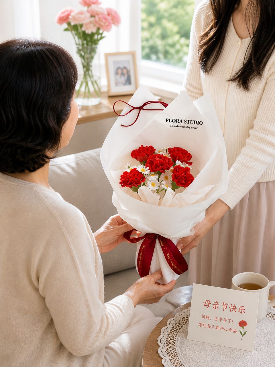 Mother's Day Bouquet Cherished Moments Carnation (Soap) - Image 2