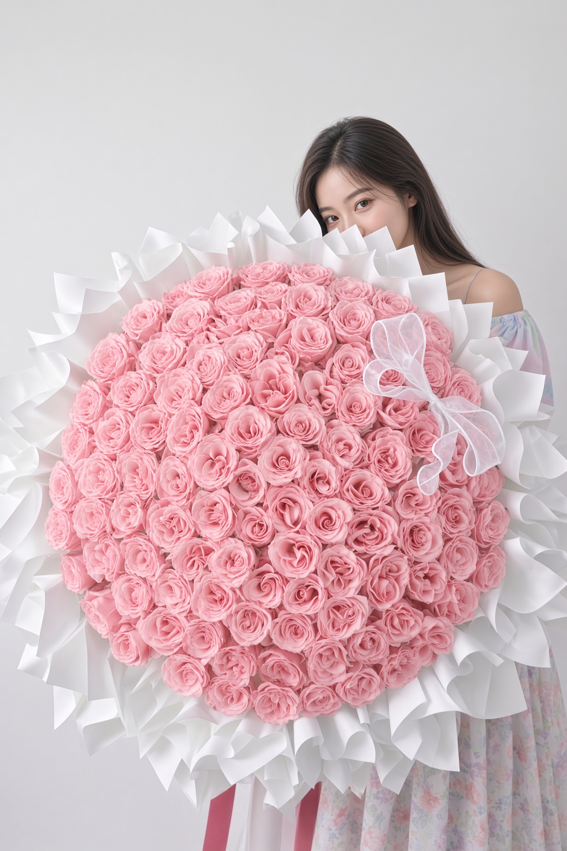 99 Roses Bouquet Baby Pink - Image 2