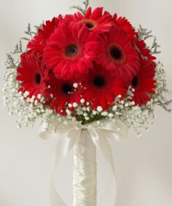 Bridal Hand Bouquet Classic Red Gerbera