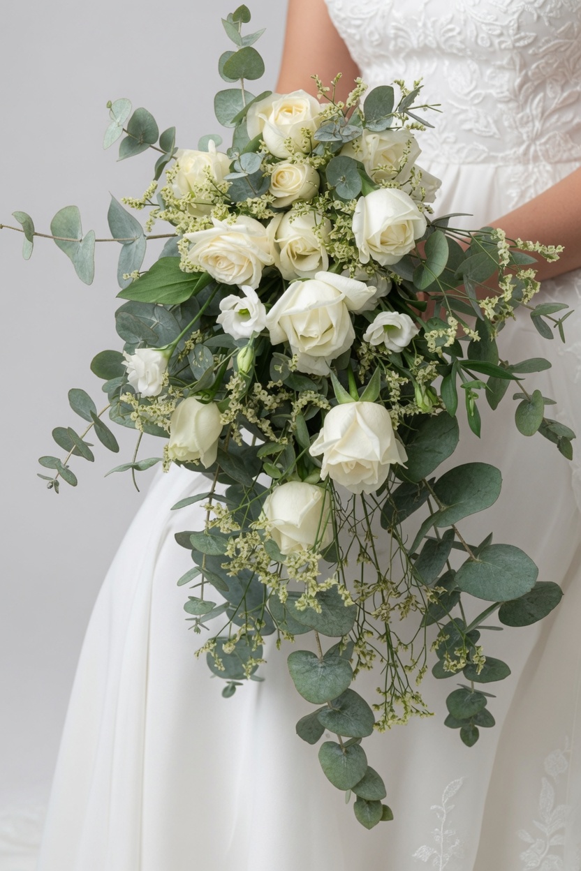 Bridal Hand Bouquet Rose Elegant Cascading