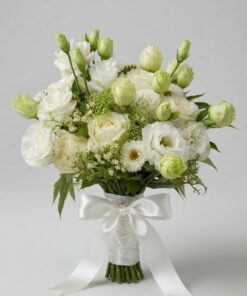 Bridal Hand Bouquet White Rose & Lisianthus