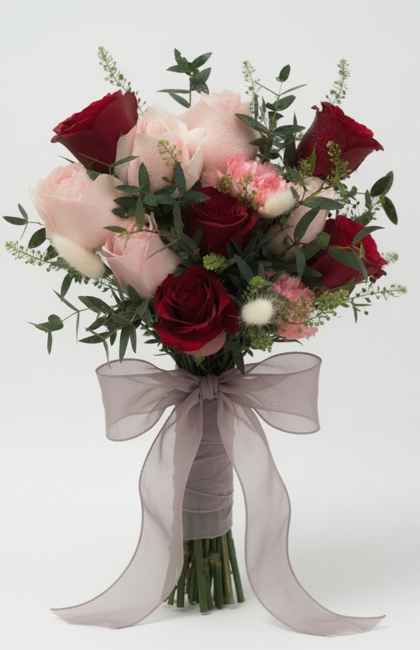 Bridal Hand Bouquet Rose & Carnation Blushness