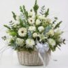 Condolences Funeral Basket Lily, Rose & Gerbera