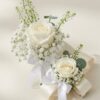 Boutonniere & Corsage Set Pure White Rose