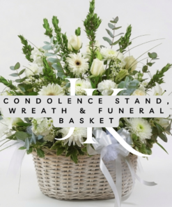 Condolence Stand, Wreath & Funeral Basket