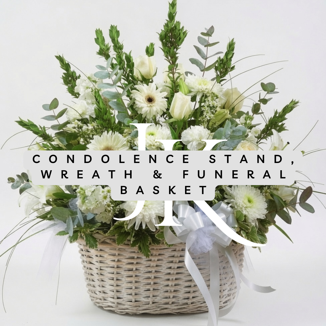 Condolence Stand, Wreath & Funeral Basket