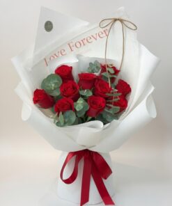 10 Stalks Rose Bouquet | Pink Red Rose Bouquet - Image 3