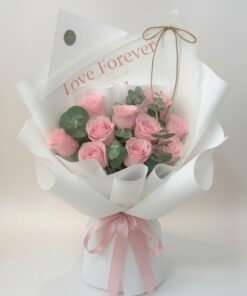 10 Stalks Rose Bouquet | Pink Red Rose Bouquet - Image 2