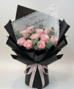 10 Stalks Rose Bouquet | Pink Red Rose Bouquet - Image 2