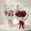 10 Stalks Rose Bouquet | Pink Red Rose Bouquet