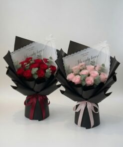 10 Stalks Rose Bouquet | Pink Red Rose Bouquet