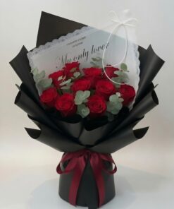 10 Stalks Rose Bouquet | Pink Red Rose Bouquet - Image 3